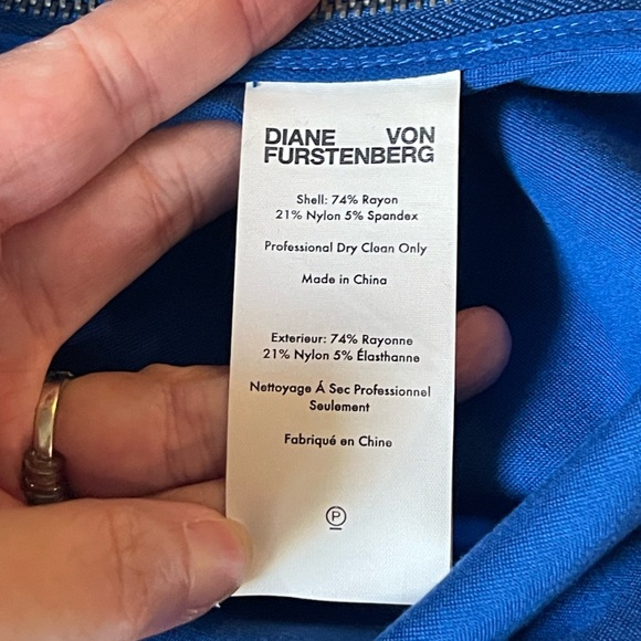 Diane Von Furstenberg DVF Noemi Double Side Zipper Skirt Elegant Royal Blue Sz 0 - Picture 7 of 7